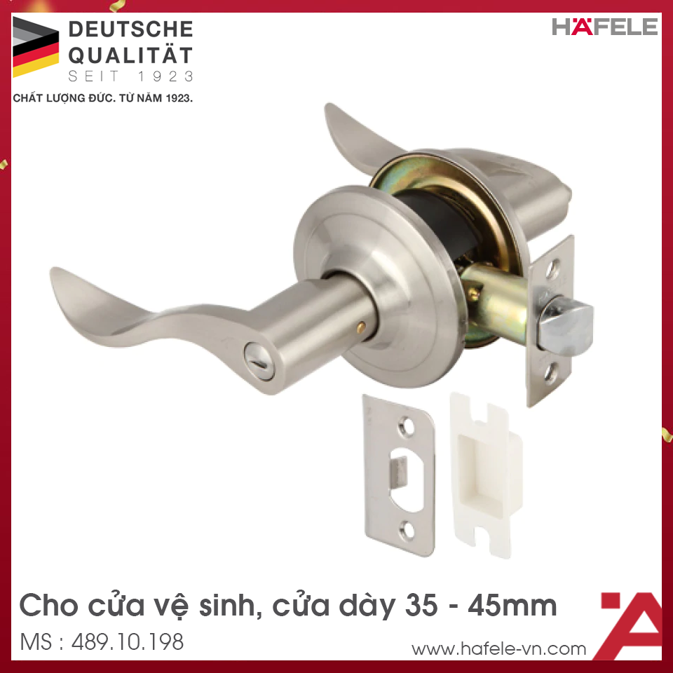 Bộ Khóa Tay Nắm Gạt Cửa Toilet Hafele 489.10.198