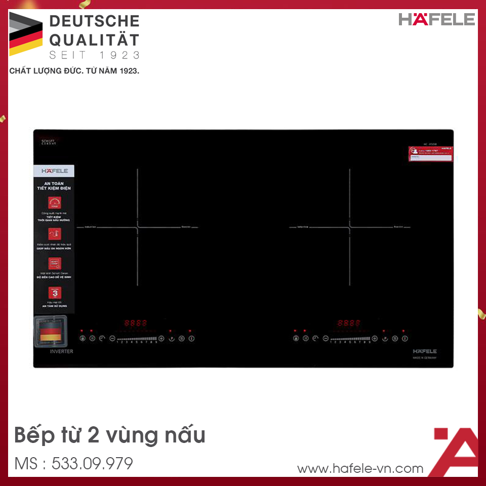 Bếp Từ 2 Vùng Nấu HC-I7325B Hafele 533.09.979