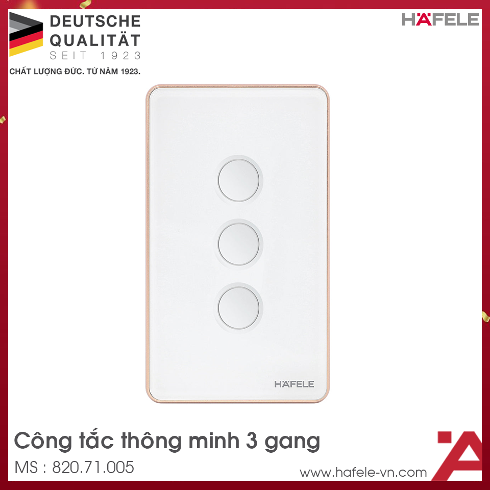 Công Tắc Đèn Thông Minh 3 Gang Hafele 820.71.005