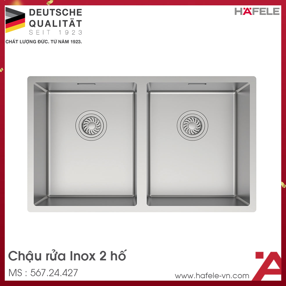 Chậu Rửa Chén Bát Inox HS24-SSN2S-750 Hafele 567.24.427