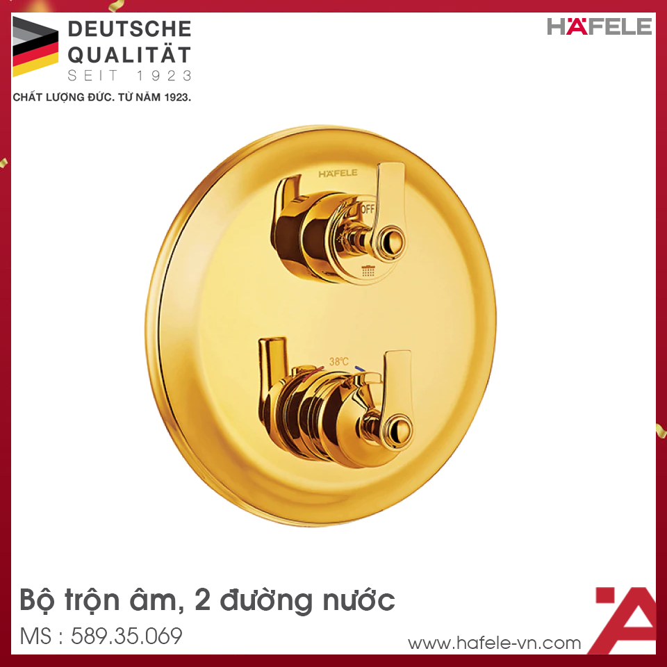 Bộ Trộn Âm Điều Nhiệt 2 Đường Nước Kyoto Hafele 589.35.069