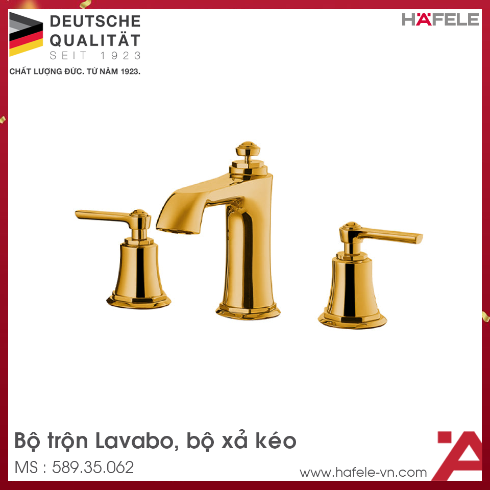 Vòi Trộn Lavabo 3 Lỗ Kyoto Xả Kéo Hafele 589.35.062