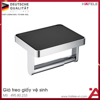 Giá Treo Giấy Vệ Sinh Mặt Kính Đen Hafele 495.80.233