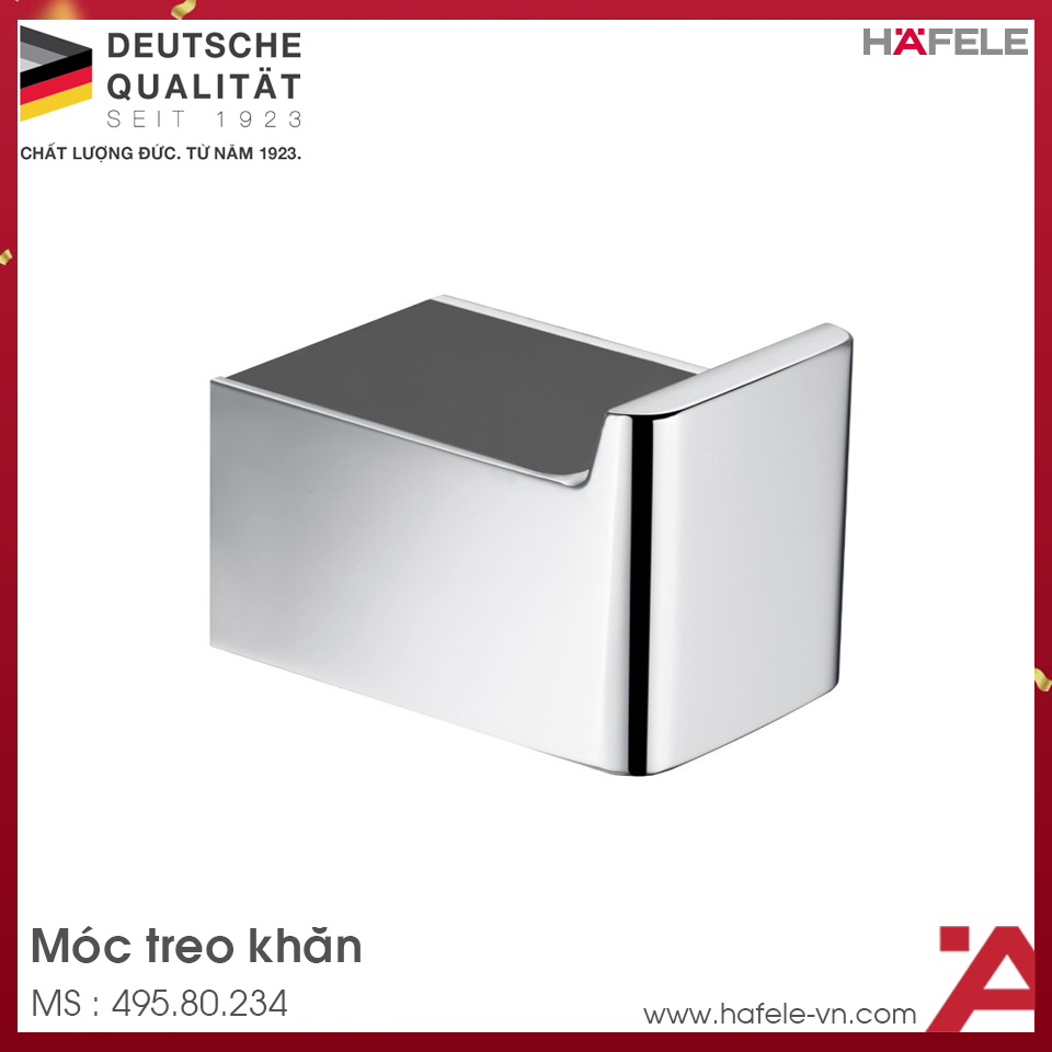 Móc Treo Khăn Mặt Kính Đen Hafele 495.80.234