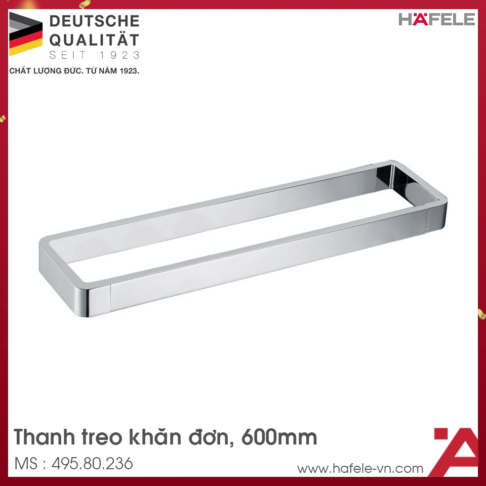 Thanh Treo Khăn Đơn 600mm Hafele 495.80.236