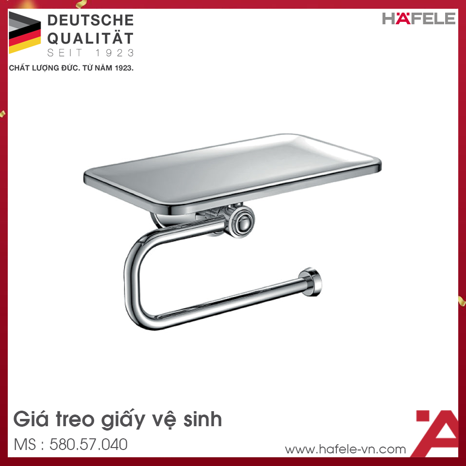 Giá Treo Giấy Vệ Sinh Có Kệ Kyoto Hafele 580.57.040