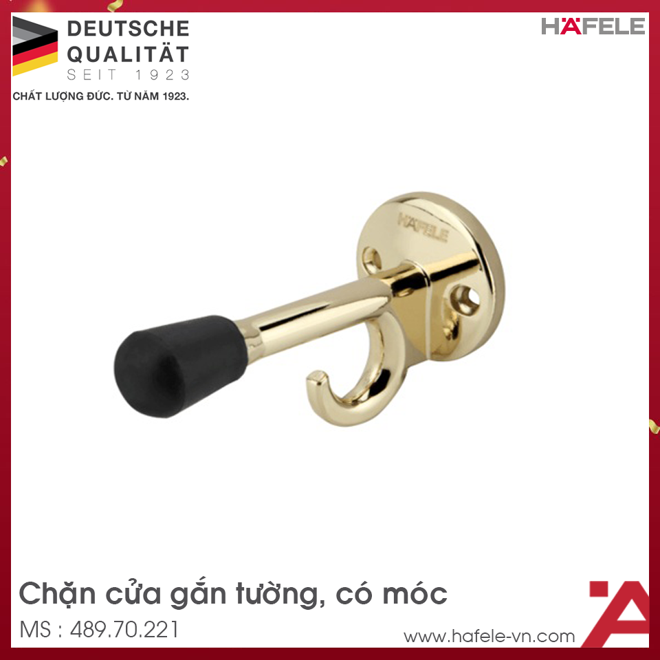 Chặn Cửa Gắn Tường Có Móc Hafele 489.70.221