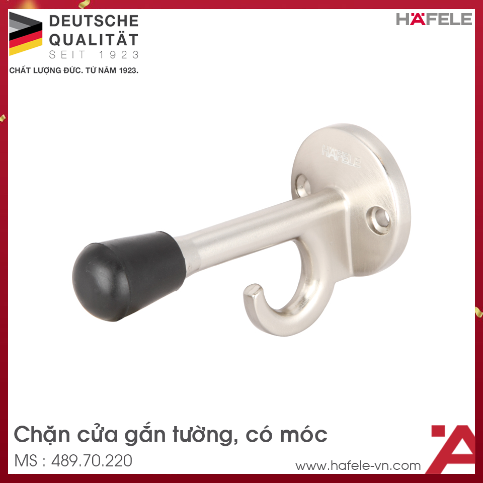 Chặn Cửa Gắn Tường Có Móc Hafele 489.70.220