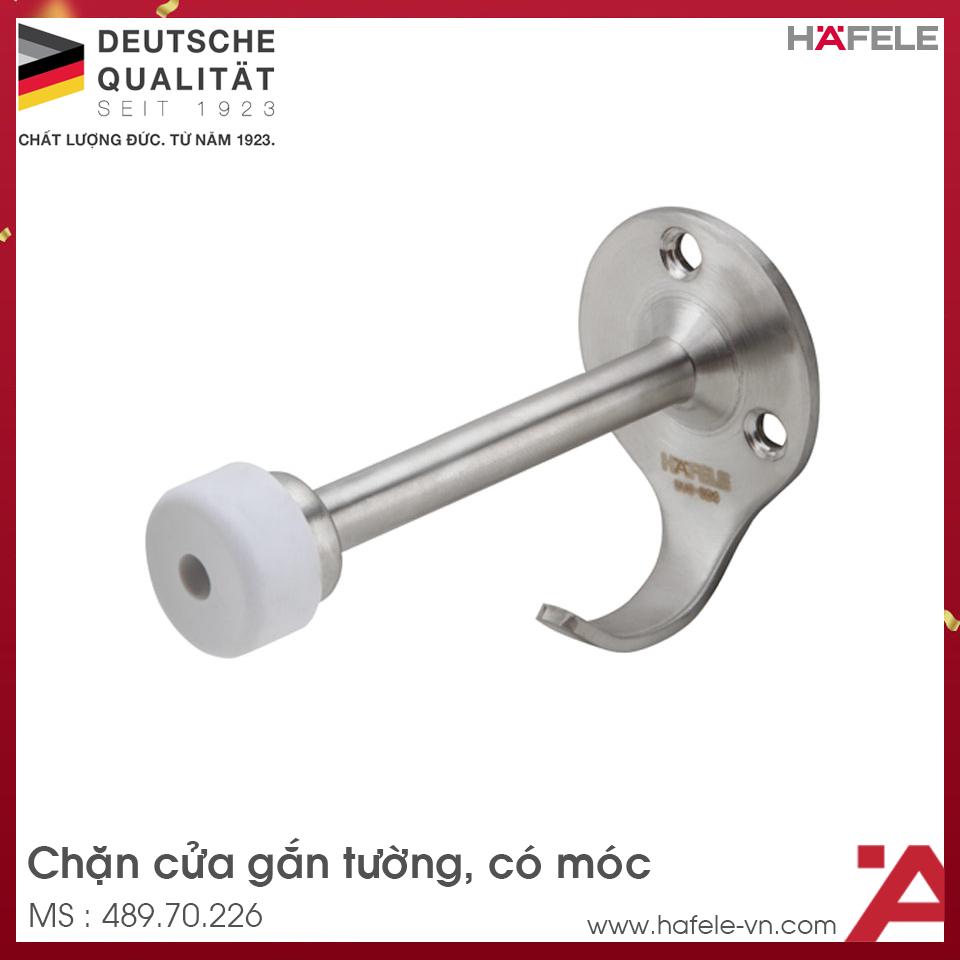 Chặn Cửa Gắn Tường Có Móc Hafele 489.70.226