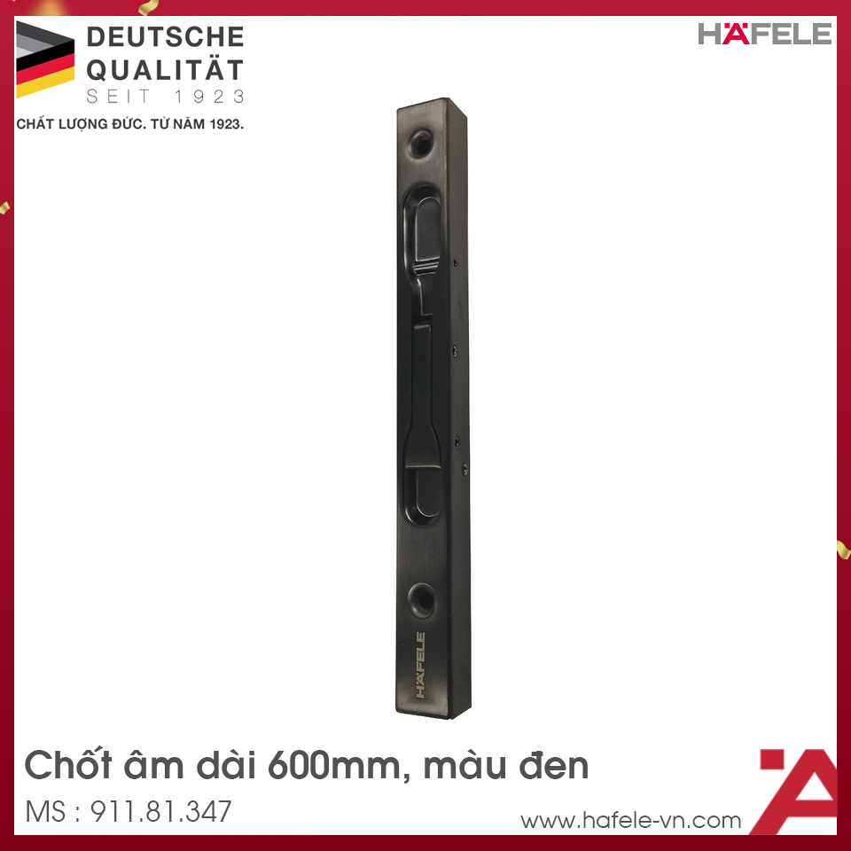 Chốt Cửa Âm Màu Đen C/C 600mm Hafele 911.81.347