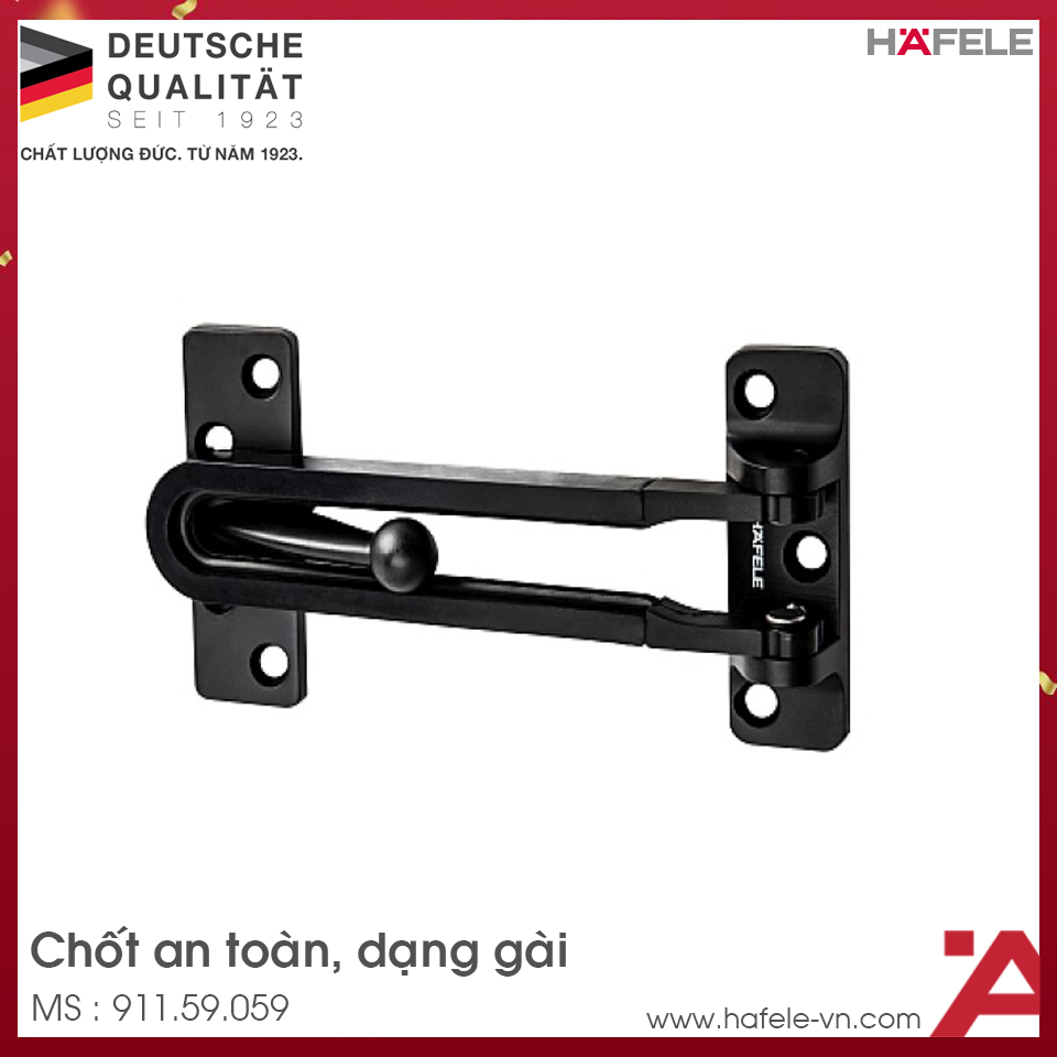 Chốt An Toàn Dạng Gài Màu Đen Hafele 911.59.059