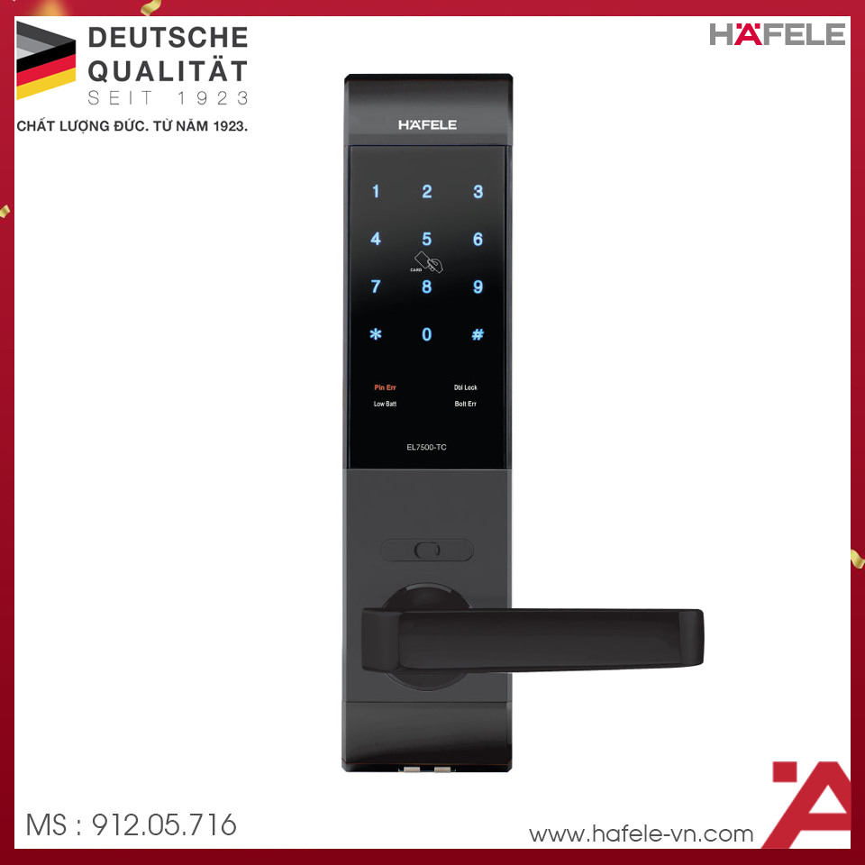Khóa Điện Tử Thân Nhỏ EL7500-TC Hafele 912.05.716