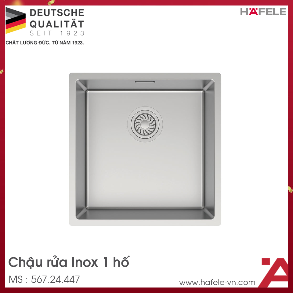 Chậu Rửa Chén Bát Inox HS24-SSN1S-440 Hafele 567.24.447