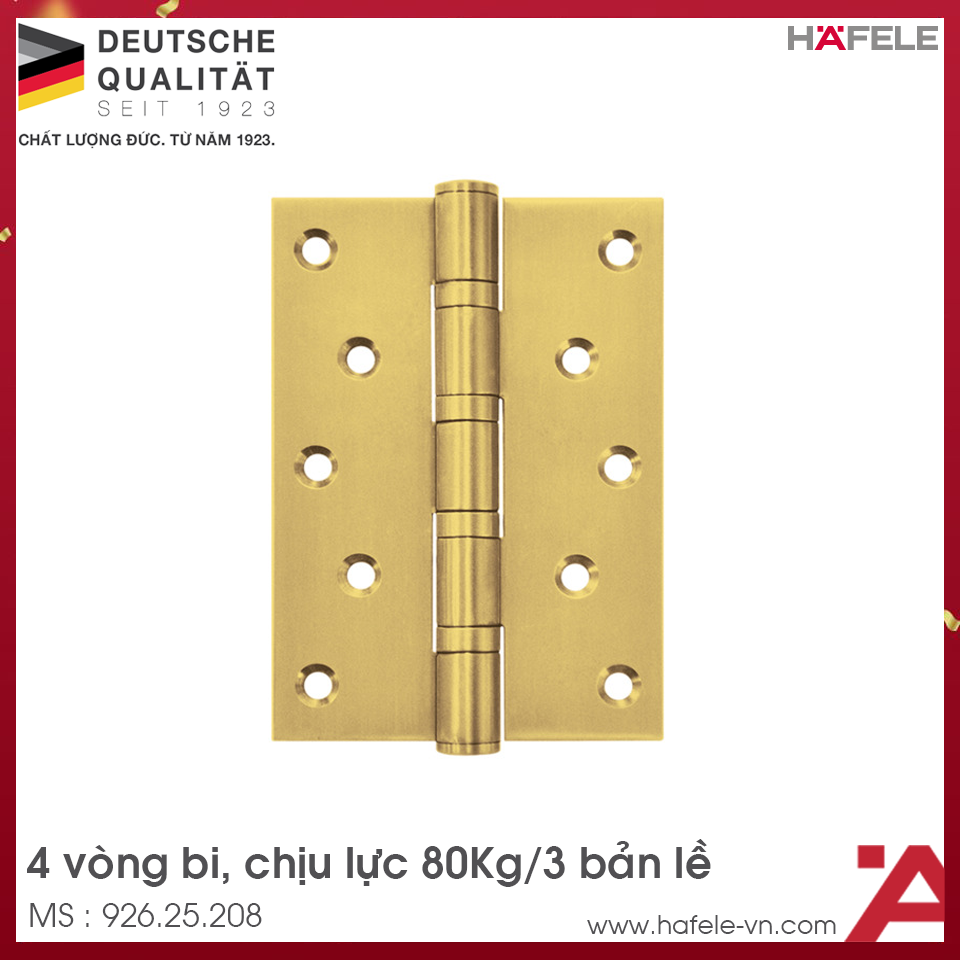 Bản Lề Lá 4 Vòng Bi 80Kg Hafele 926.25.208