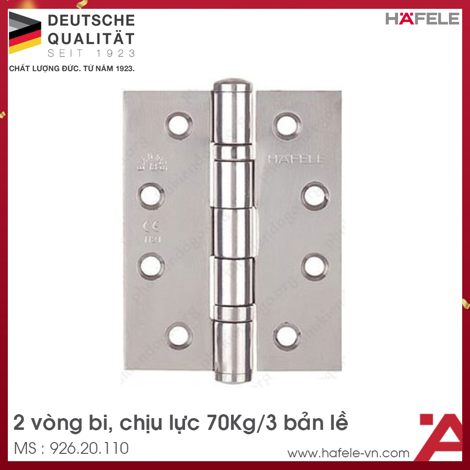 Bản Lề Lá 2 Vòng Bi 70Kg Hafele 926.20.110