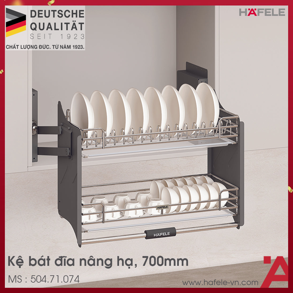 Kệ Chén Đĩa Nâng Hạ Oria 700mm Hafele 504.71.074