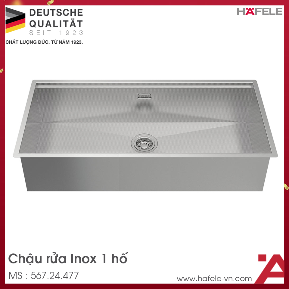 Chậu Rửa Chén Inox HS24-SSN1S-8644 Hafele 567.24.477