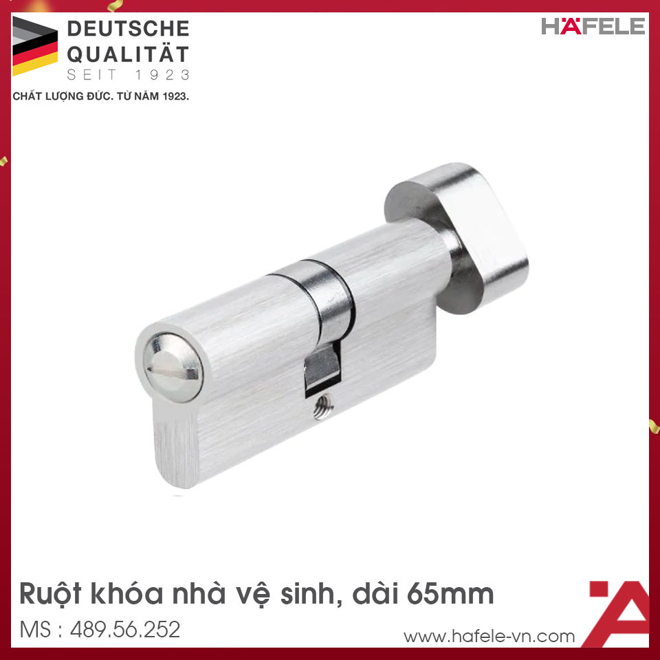 Ruột Khóa 65mm 1 Đầu Vặn 1 Đầu Chìa Hafele 489.56.252