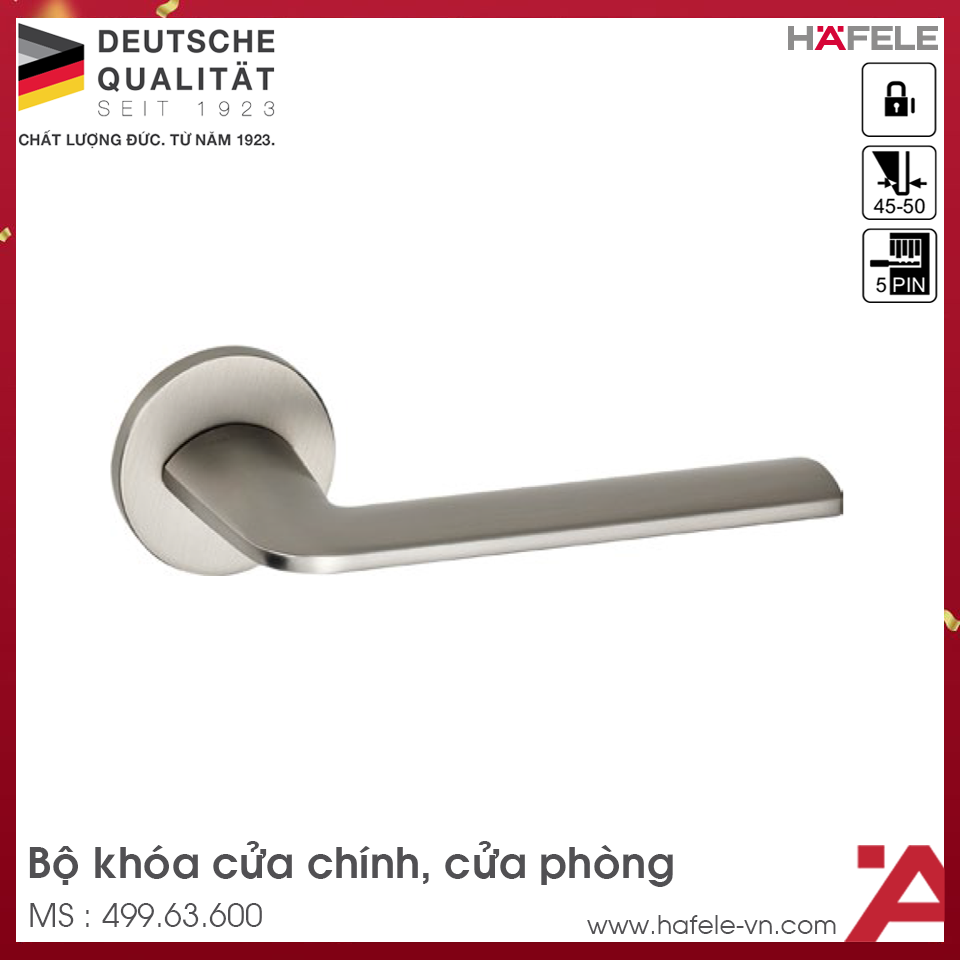 Bộ Khóa Tay Nắm Cửa DIY Set A Hafele 499.63.600