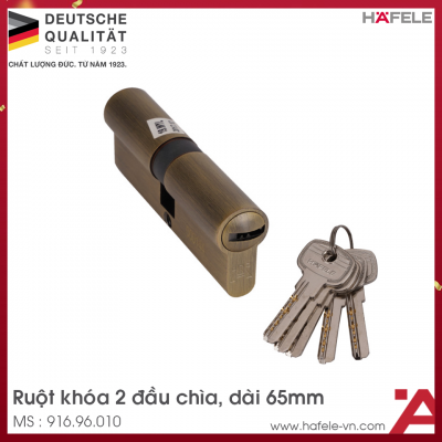 Ruột Khóa 2 Đầu Chìa Dài 65mm Hafele 916.96.010