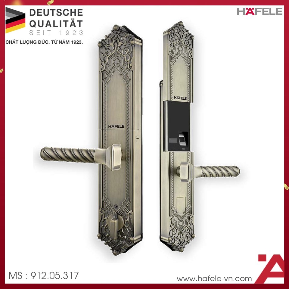 Khóa Điện Tử EL10K Màu Đồng Mờ Cổ Hafele 912.05.317