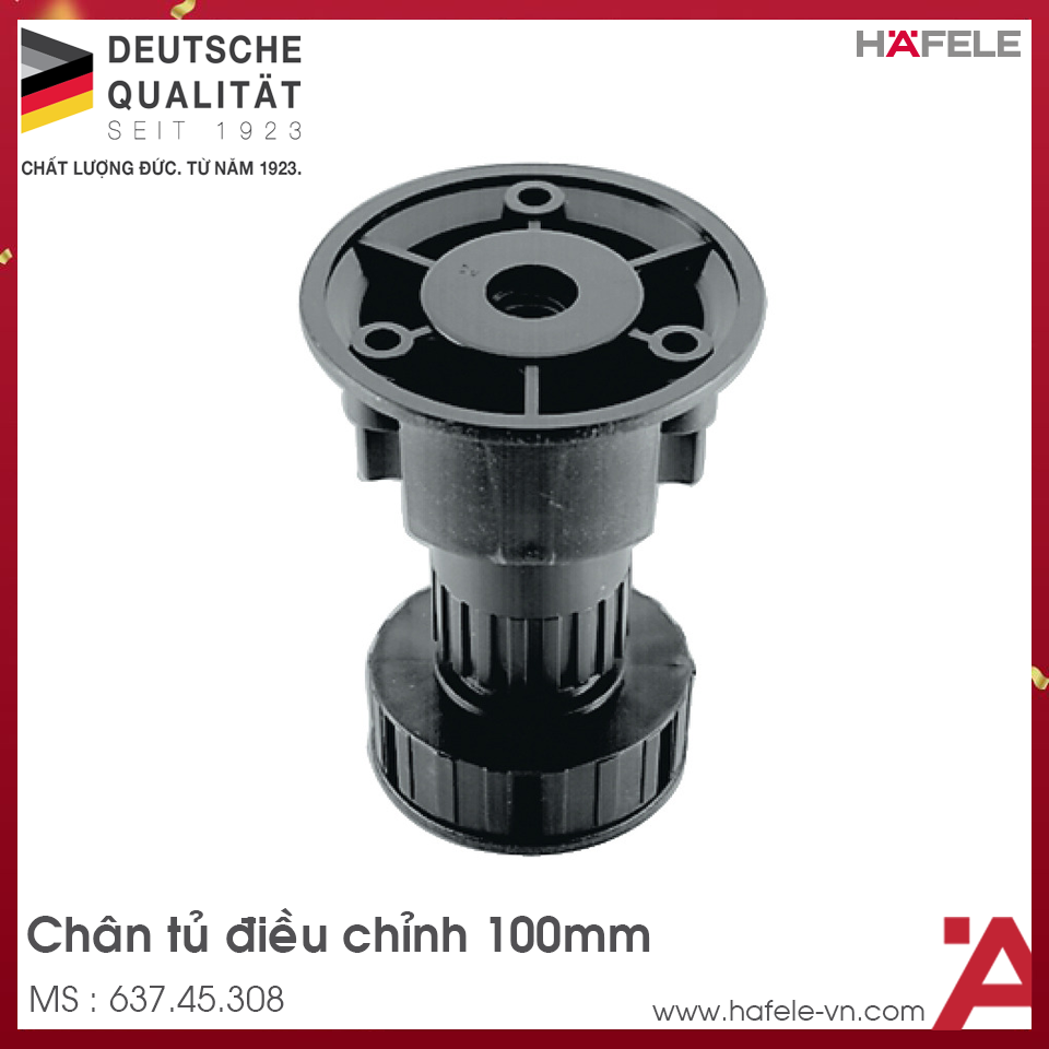 Chân Tủ Bằng Nhựa 100mm Hafele 637.45.326