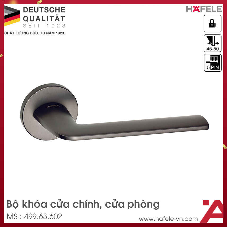 Bộ Khóa Tay Nắm Cửa DIY Set A Hafele 499.63.602