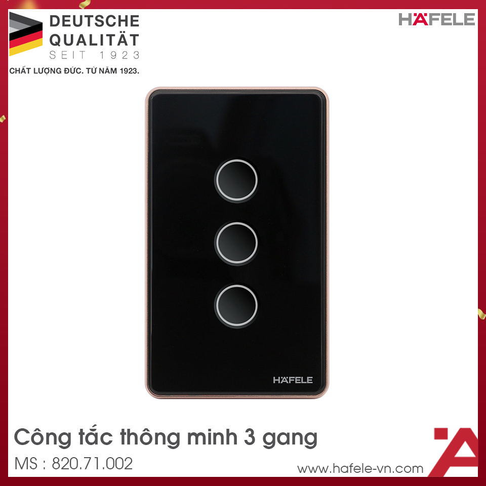 Công Tắc Đèn Thông Minh 3 Gang Hafele 820.71.002