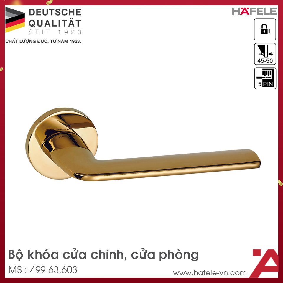 Bộ Khóa Tay Nắm Cửa DIY Set A Hafele 499.63.603