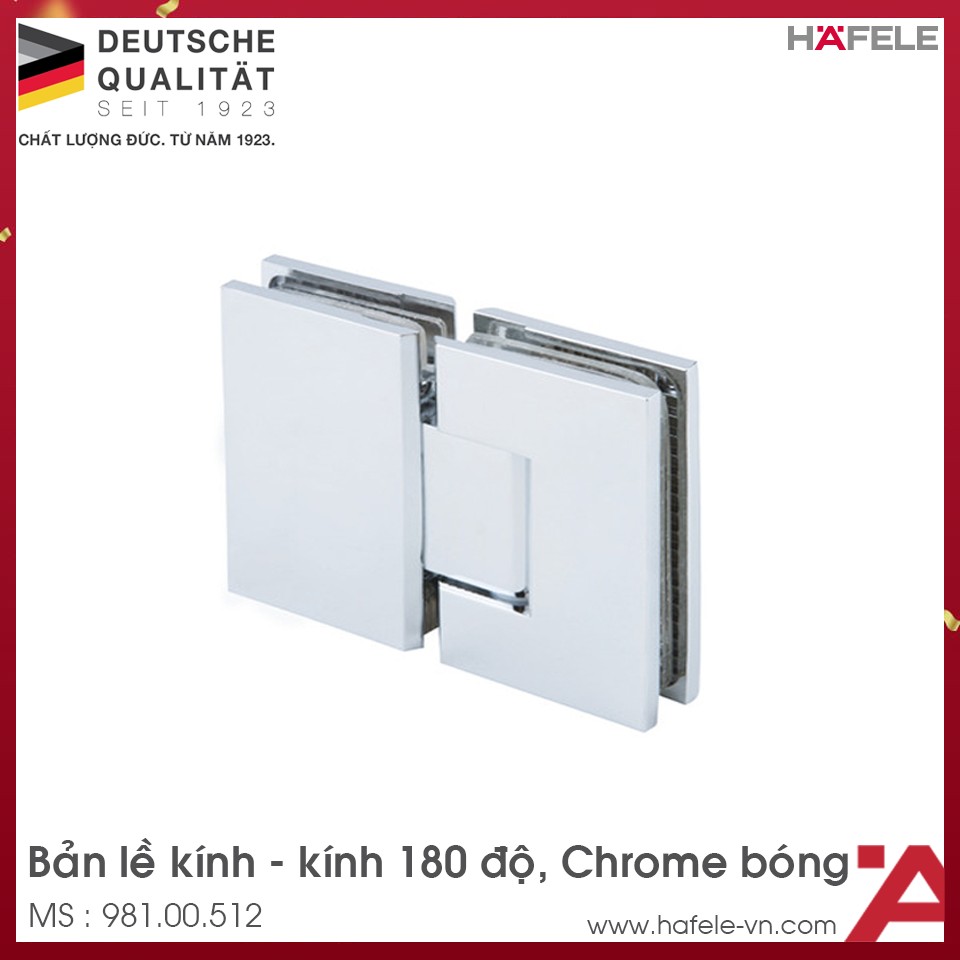 Bản Lề Kính-Kính 180º Hafele 981.00.512