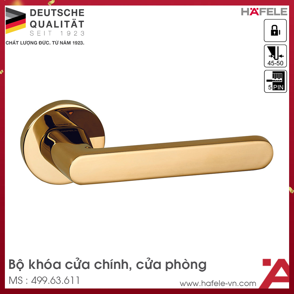 Bộ Khóa Tay Nắm Cửa DIY Set B Hafele 499.63.611