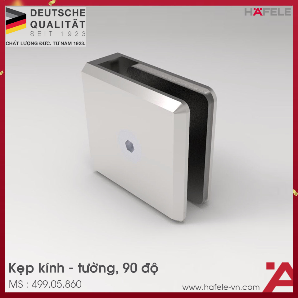 Kẹp Kính - Tường 90º Hafele 499.05.860