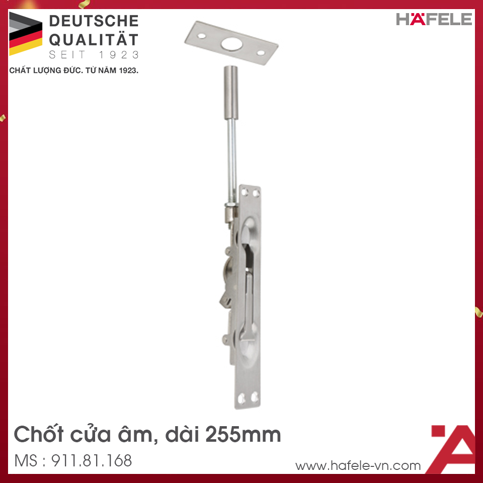 Chốt Âm 255mm Inox Mờ Hafele 911.81.168