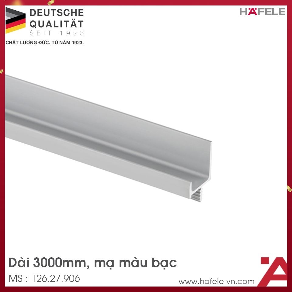 Tay Nắm Dạng Thanh Nhôm 3000mm Hafele 126.27.906