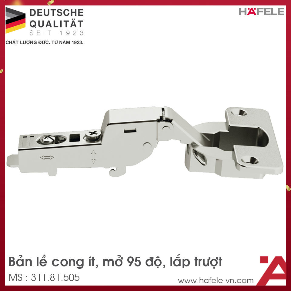 Bản Lề Trùm Nửa Metalla A 95º Cho Cửa Dày Hafele 311.81.505