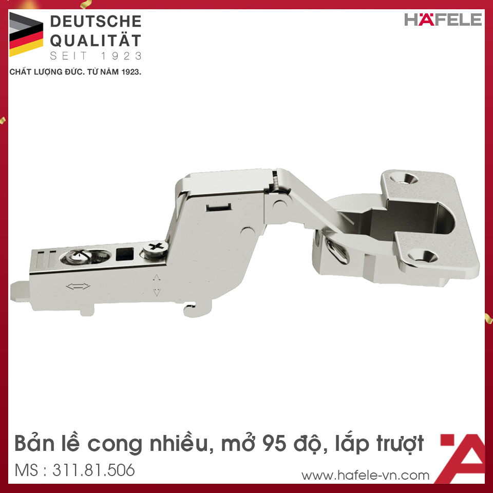 Bản Lề Lọt Lòng Metalla A 95º Cho Cửa Dày Hafele 311.81.506