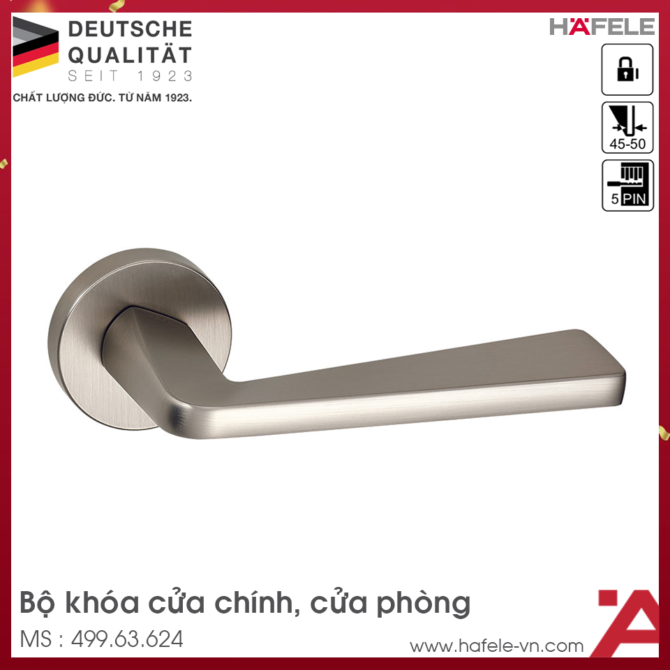 Bộ Khóa Tay Nắm Cửa DIY Set D Hafele 499.63.624