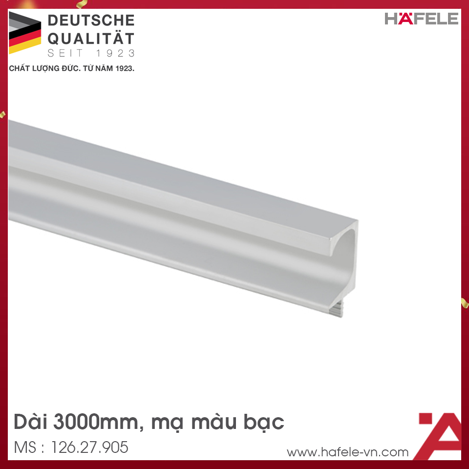 Tay Nắm Dạng Thanh Nhôm 3000mm Hafele 126.27.905