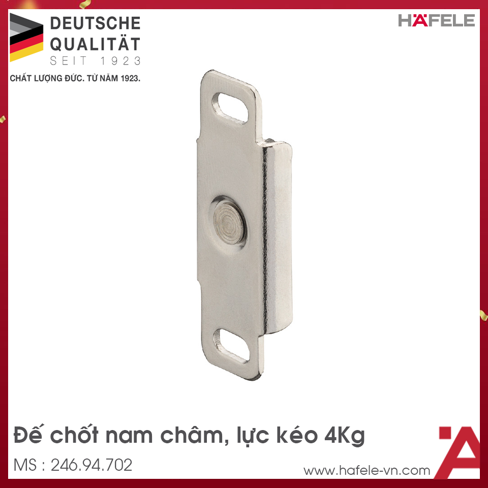 Đế Chốt Nam Châm Lực Kéo 4Kg Hafele 246.94.702