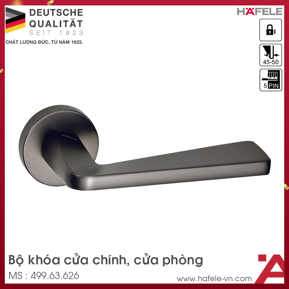 Bộ Khóa Tay Nắm Cửa DIY Set D Hafele 499.63.626