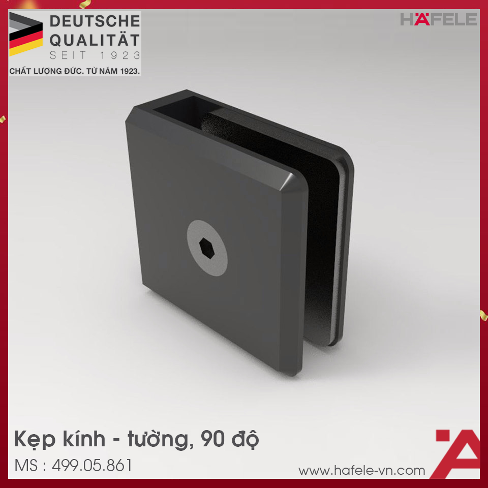 Kẹp Kính - Tường 90º Hafele 499.05.861