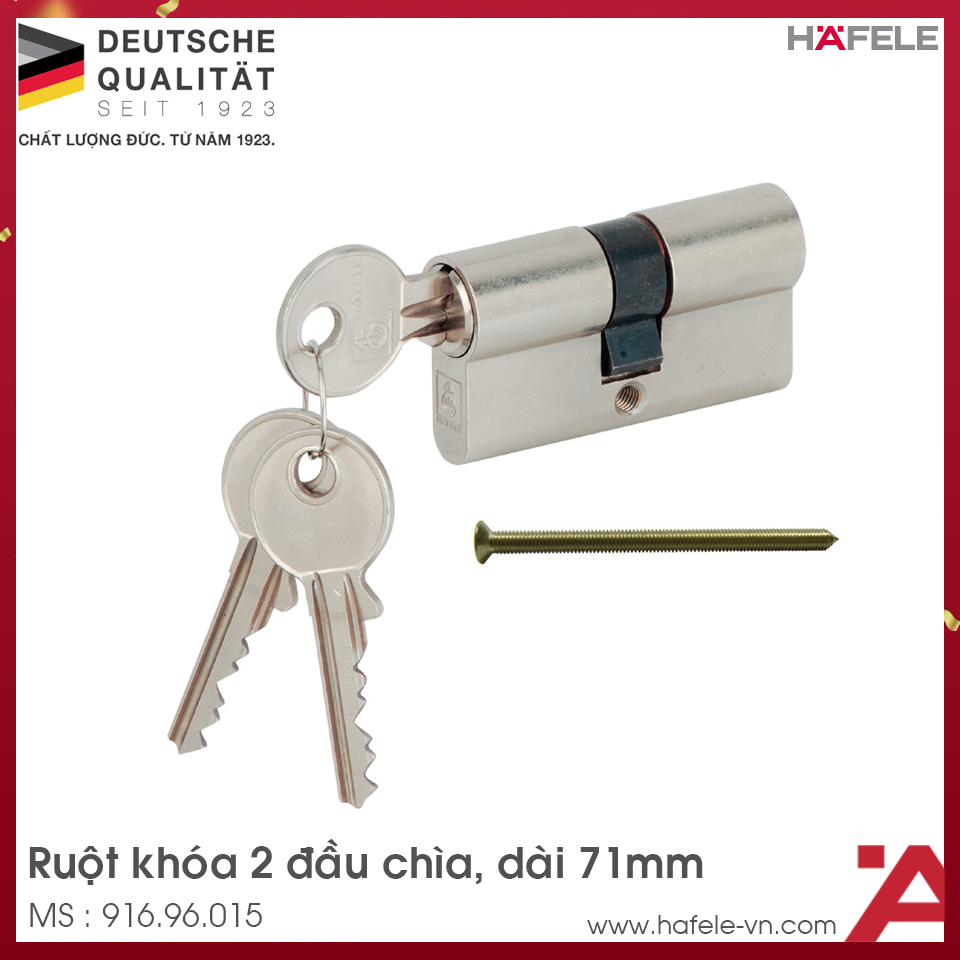Ruột Khóa Cửa Chính 71mm Hafele 916.96.015