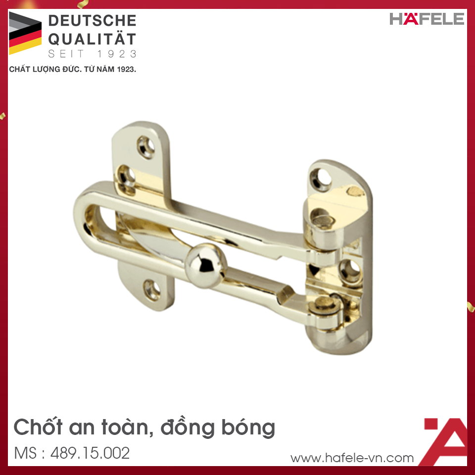 Chốt An Toàn Màu Đồng Bóng Hafele 489.15.002
