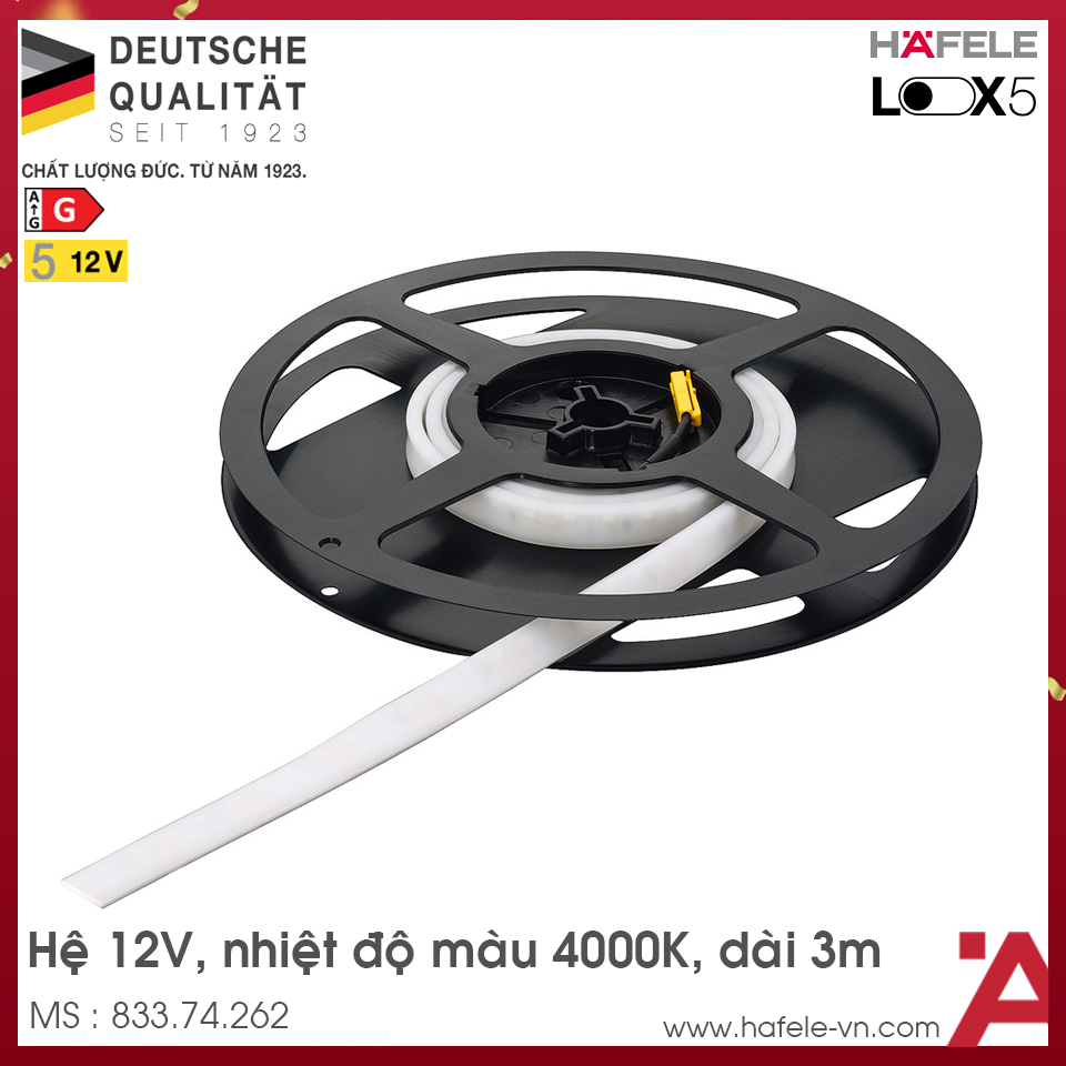 Đèn Led Dây Slicon 12V Đơn Sắc Hafele 833.74.262