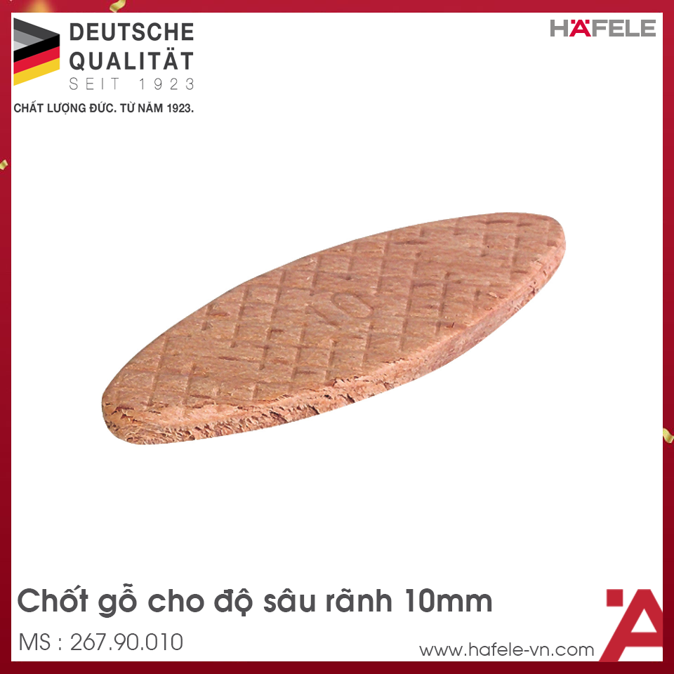 Chốt Gỗ Cho Độ Sâu Rãnh 10mm Hafele 267.90.010