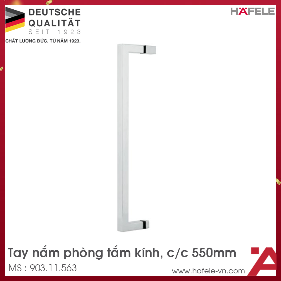 Tay Nắm Kéo Phòng Tắm Kính C/C 550mm Hafele 903.11.563