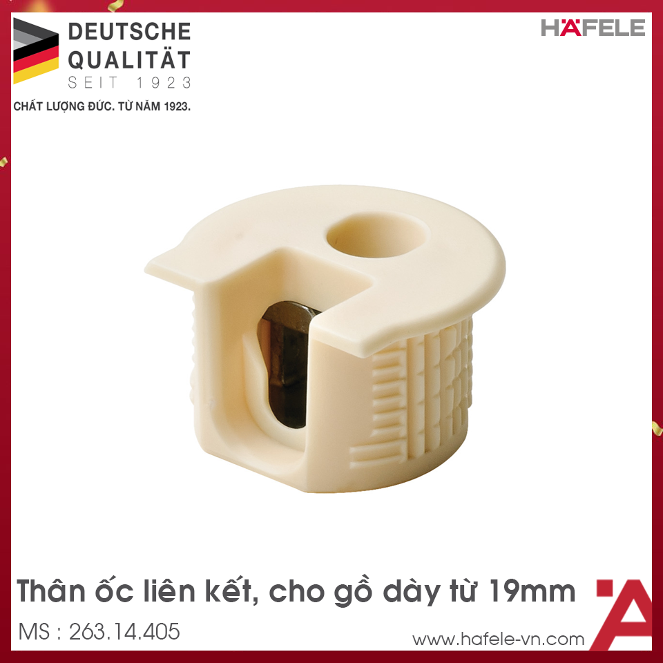 Thân Ốc Liên Kết Cho Gỗ Dày Từ 19mm Hafele 263.14.405