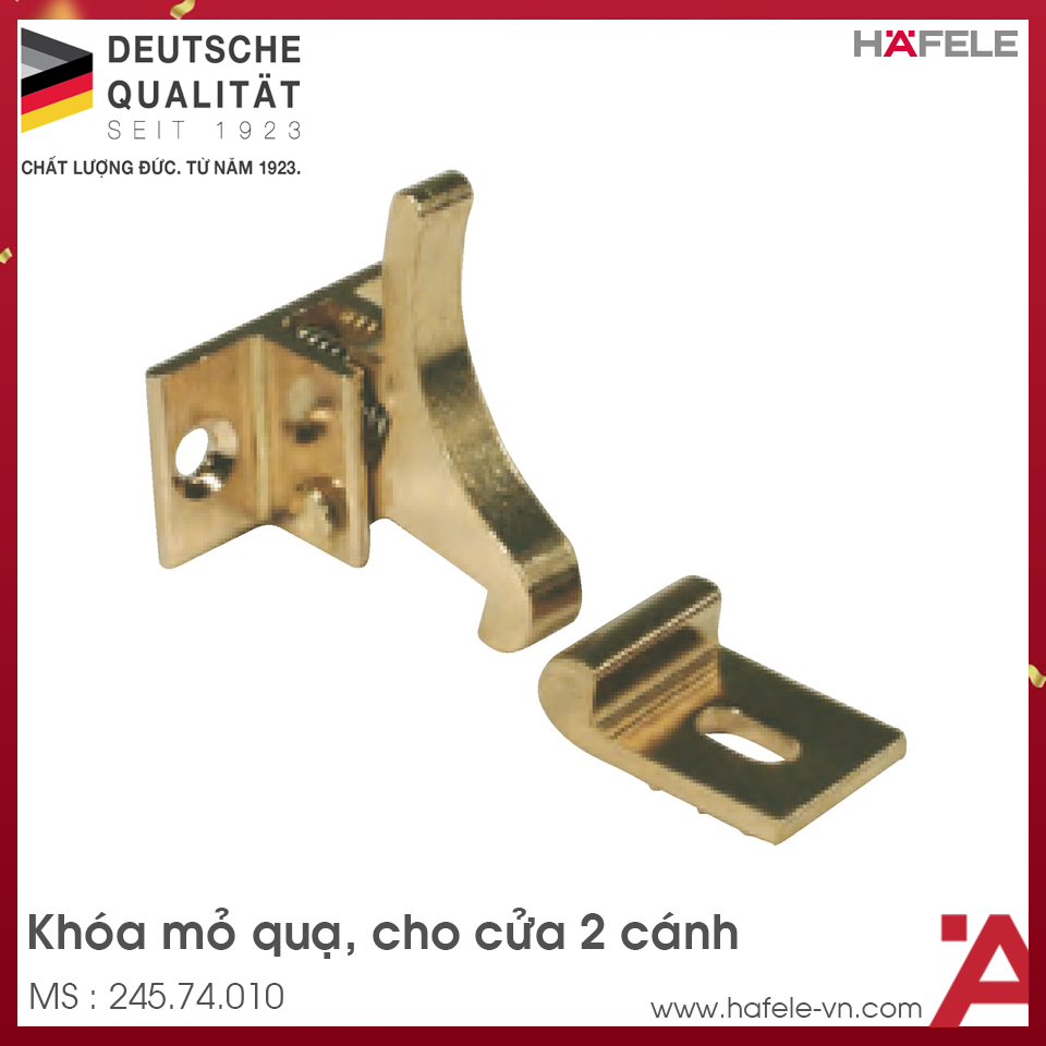 Khóa Mỏ Qụa Cho Cửa 2 Cánh Hafele 245.74.010