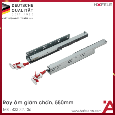 Ray Âm Matrix UM 550mm Giảm Chấn Hafele 433.32.136
