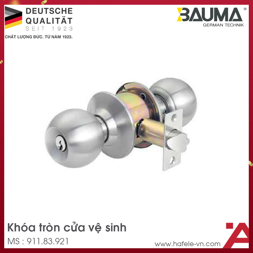 Khóa Tay Nắm Tròn Cửa Vệ Sinh Bauma 911.83.921